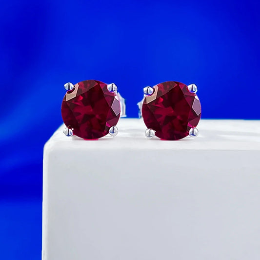 Wong Rain 100% 925 Sterling Silver Round Cut 6.5 MM Citrine Ruby