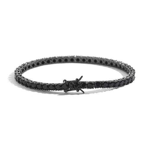 EYIKA Silver Black Color 3/4/5mm Zircon Tennis Chain Bracelet