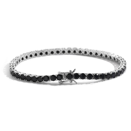 EYIKA Silver Black Color 3/4/5mm Zircon Tennis Chain Bracelet