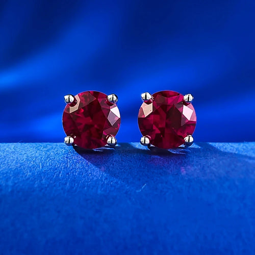 Wong Rain 100% 925 Sterling Silver Round Cut 6.5 MM Citrine Ruby