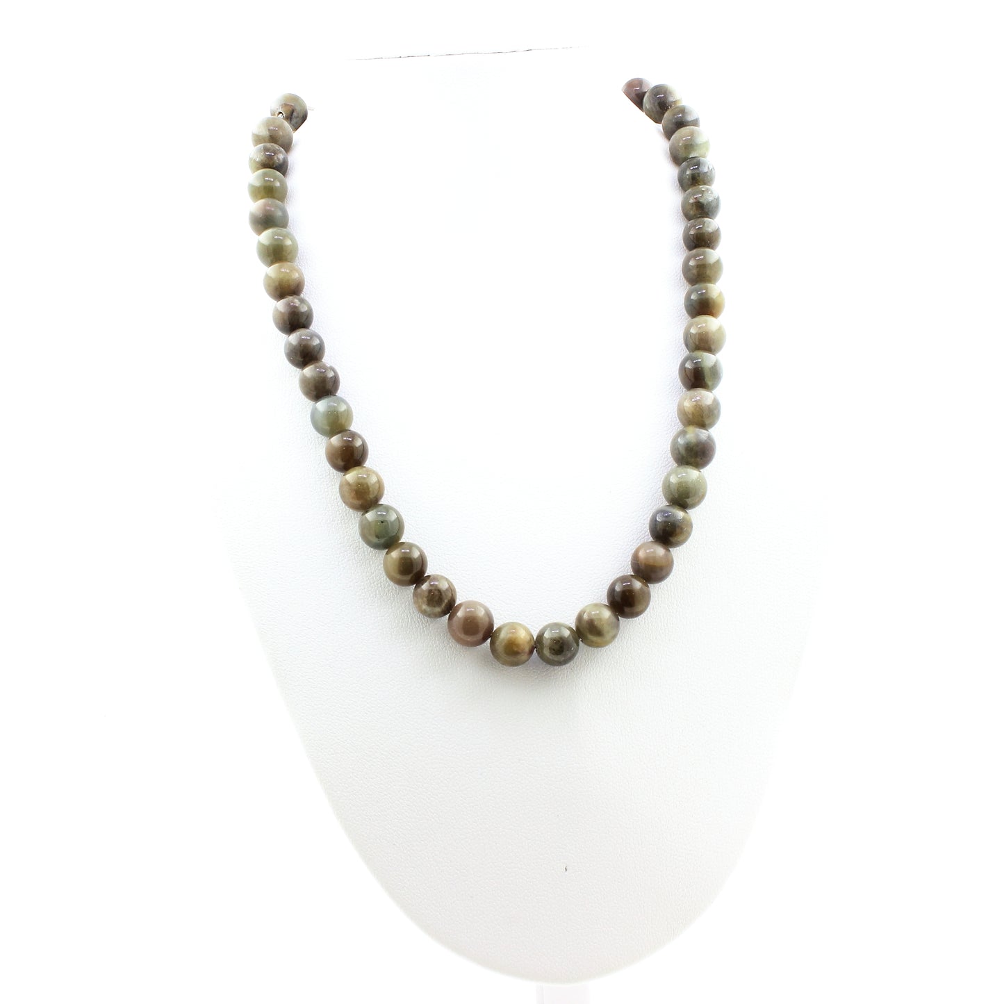 Sapphire from Mogok Quality 2A. bead necklace stainless steel chain