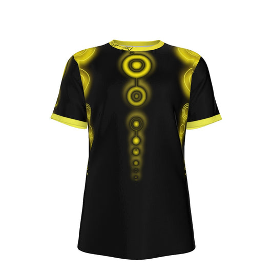 Crop Circle Yellow and Black - O-Neck T-Shirt