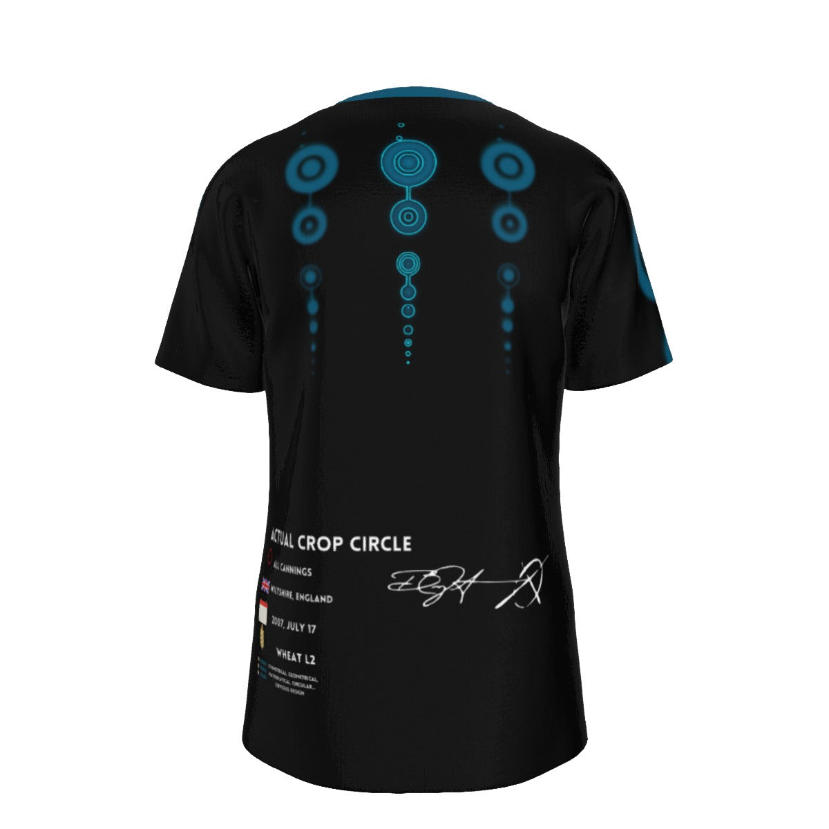 Crop Circle Blue O-Neck T-Shirt