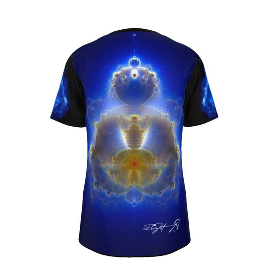 Buddhabrot Fractal Blue/Black Fractal - O-Neck T-Shirt