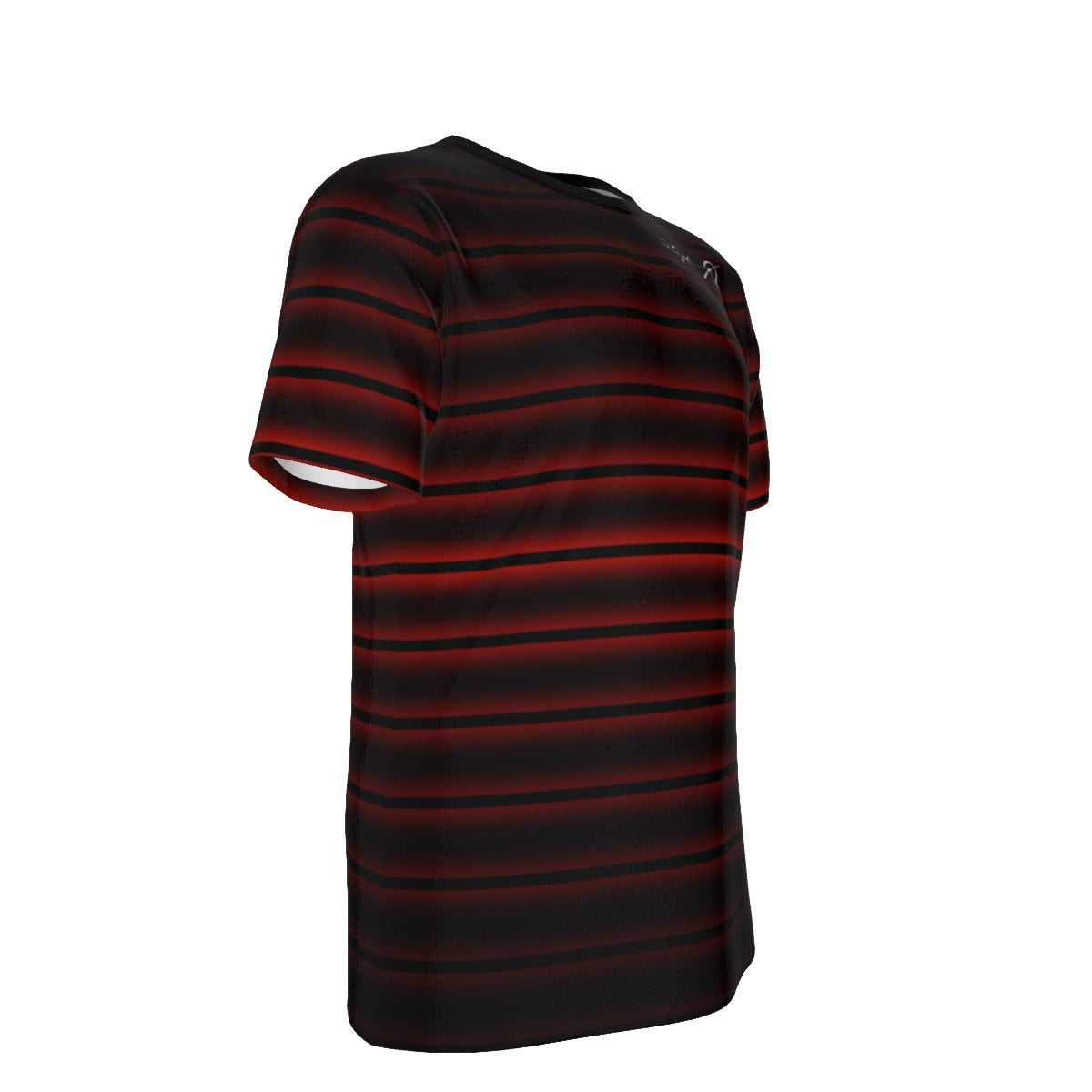 Red & Black Hori. Stripe - O-Neck T-Shirt