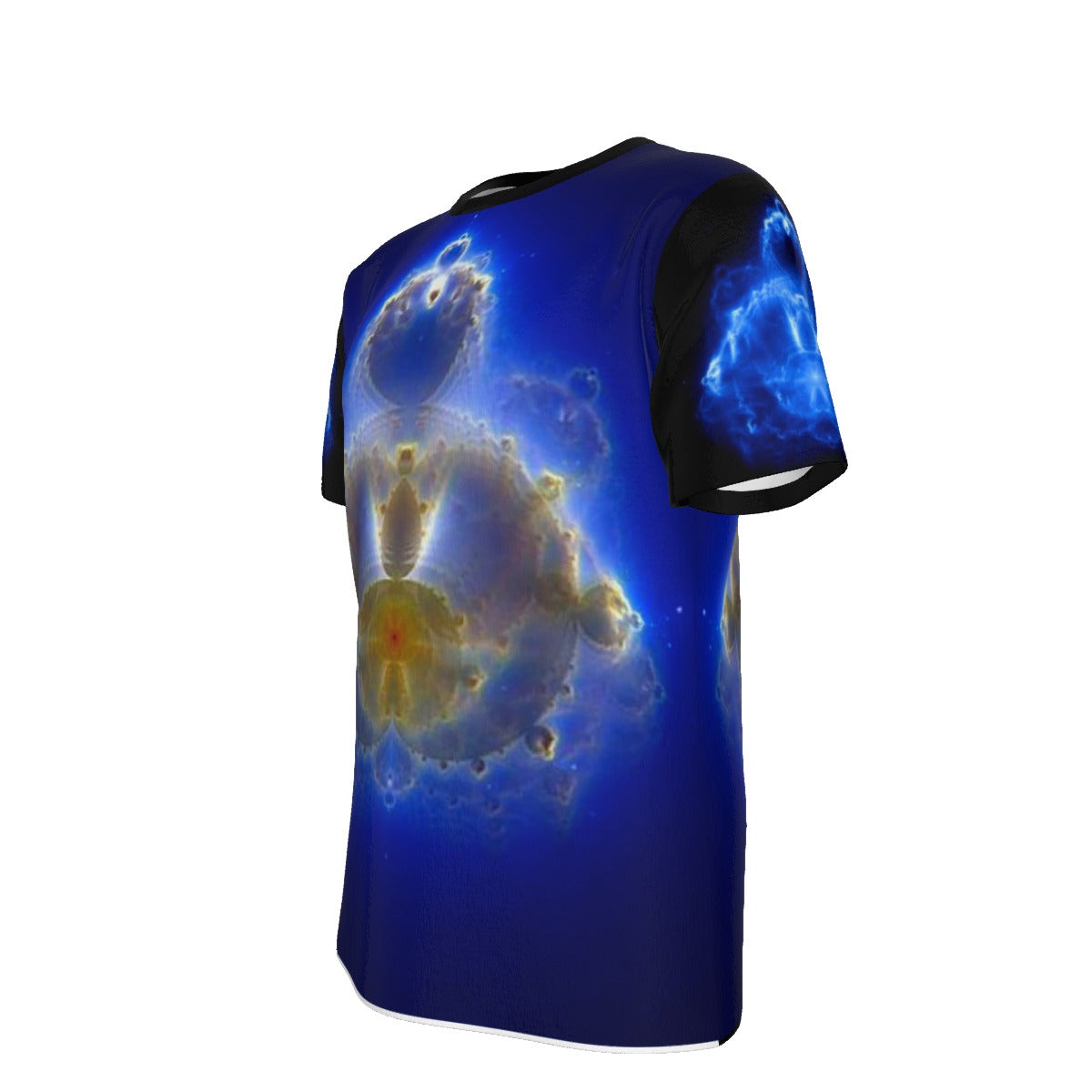 Buddhabrot Fractal Blue/Black Fractal - O-Neck T-Shirt