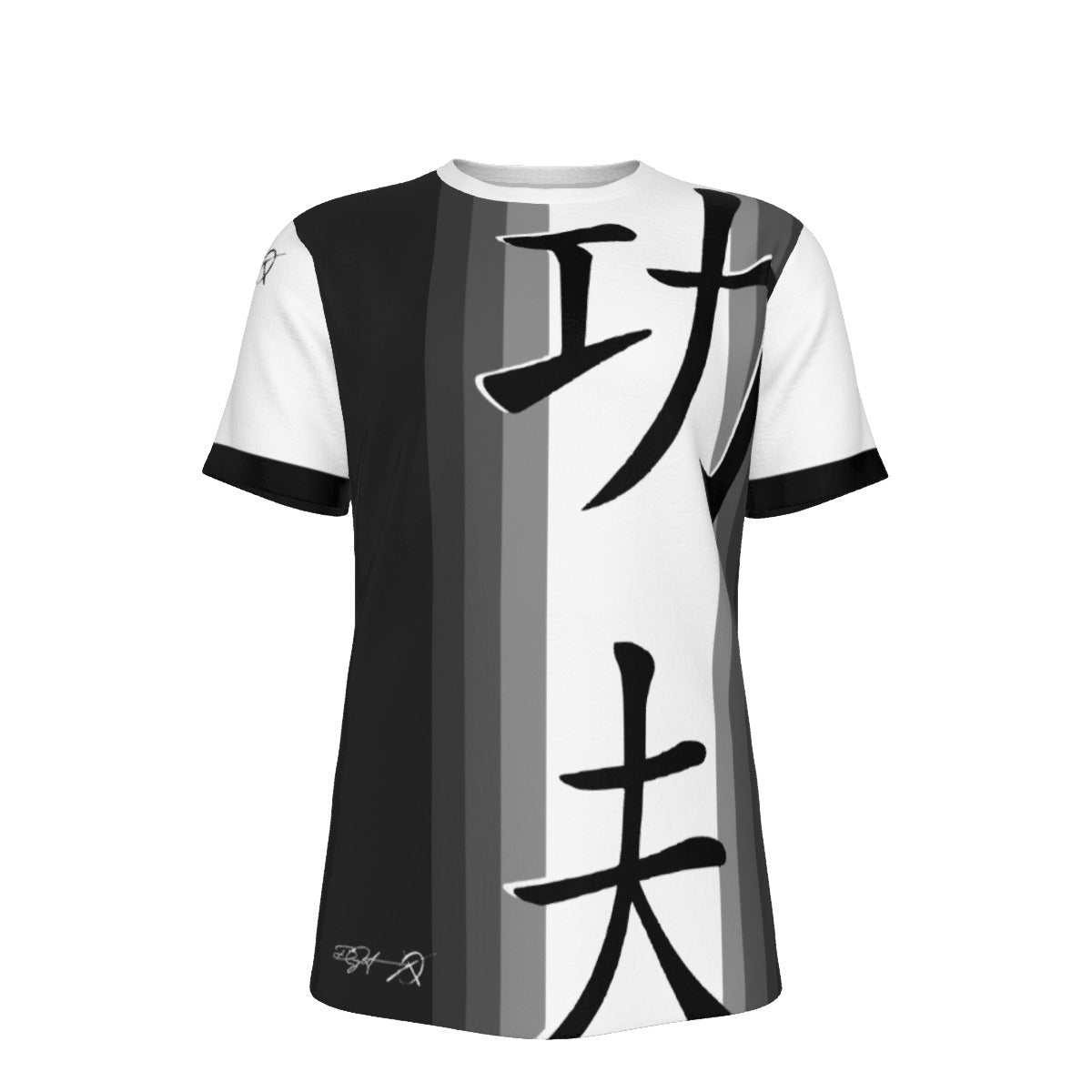 Wing Chun KungFu Black & White fade - O-Neck T-Shirt
