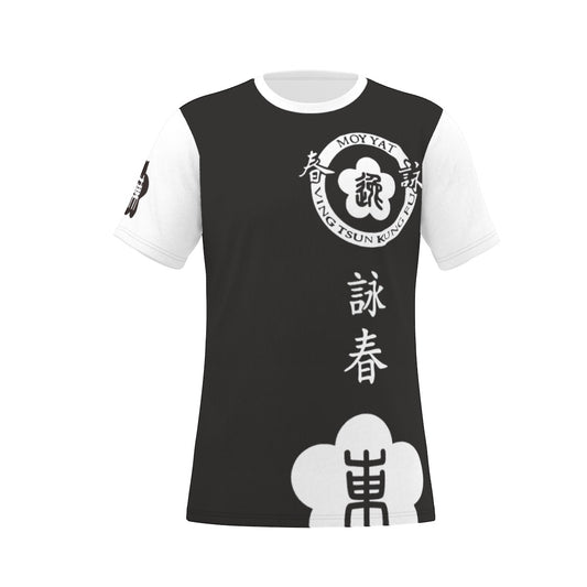 MOY TUNG MOY YAT Black Emblem O-Neck T-Shirt