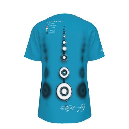 CROP CIRCLE Blue Bg - O-Neck T-Shirt