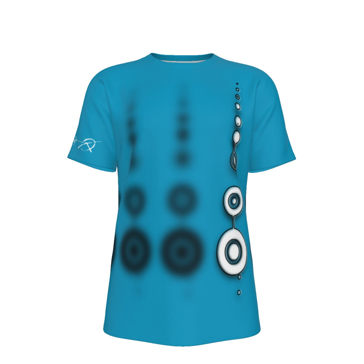 CROP CIRCLE Blue Bg - O-Neck T-Shirt