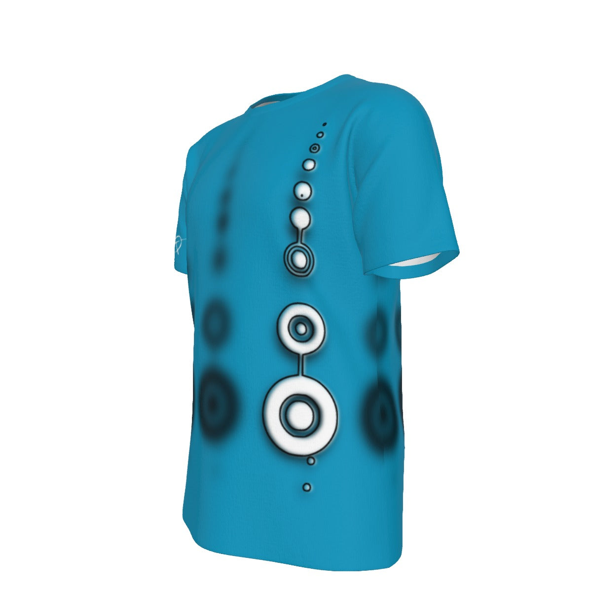 CROP CIRCLE Blue Bg - O-Neck T-Shirt