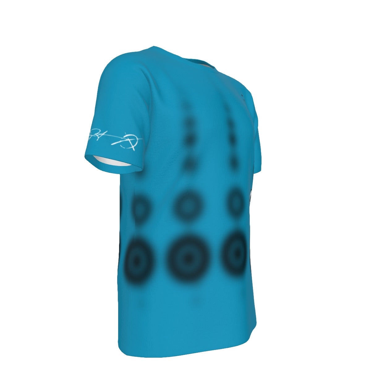 CROP CIRCLE Blue Bg - O-Neck T-Shirt