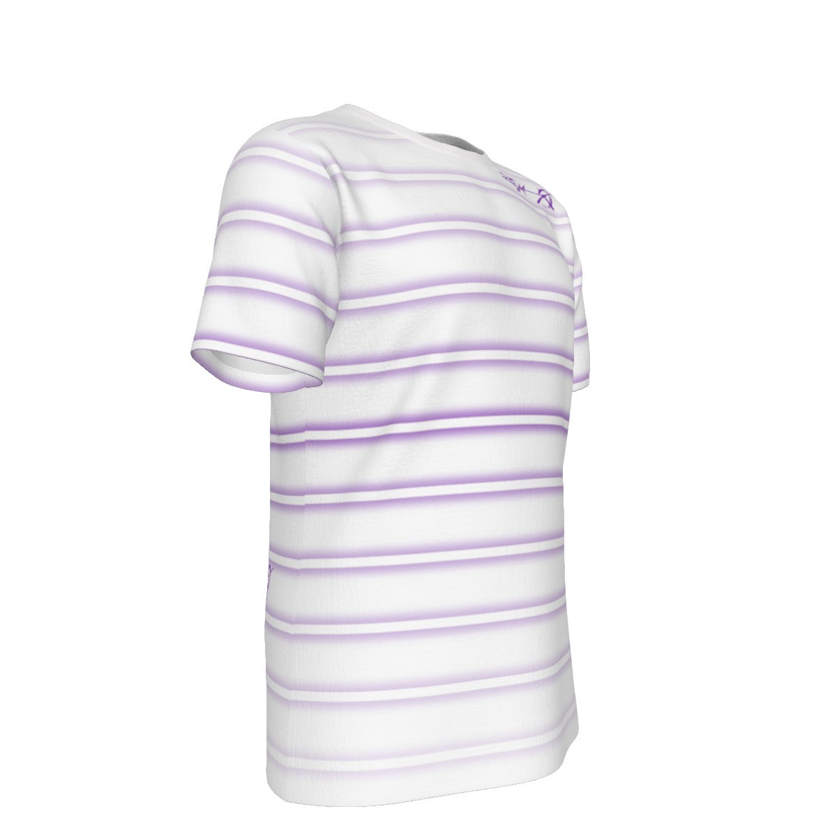 Purple & White Stripe - Men's O-Neck T-Shirt