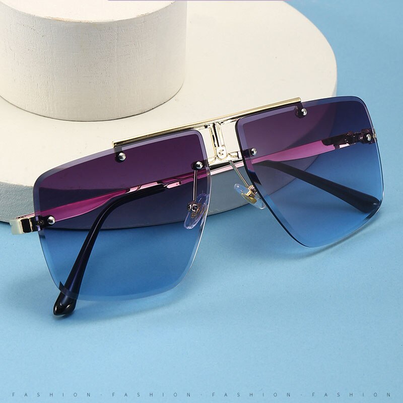 Fashion Frameless Driving Glasses with Summer Gradient