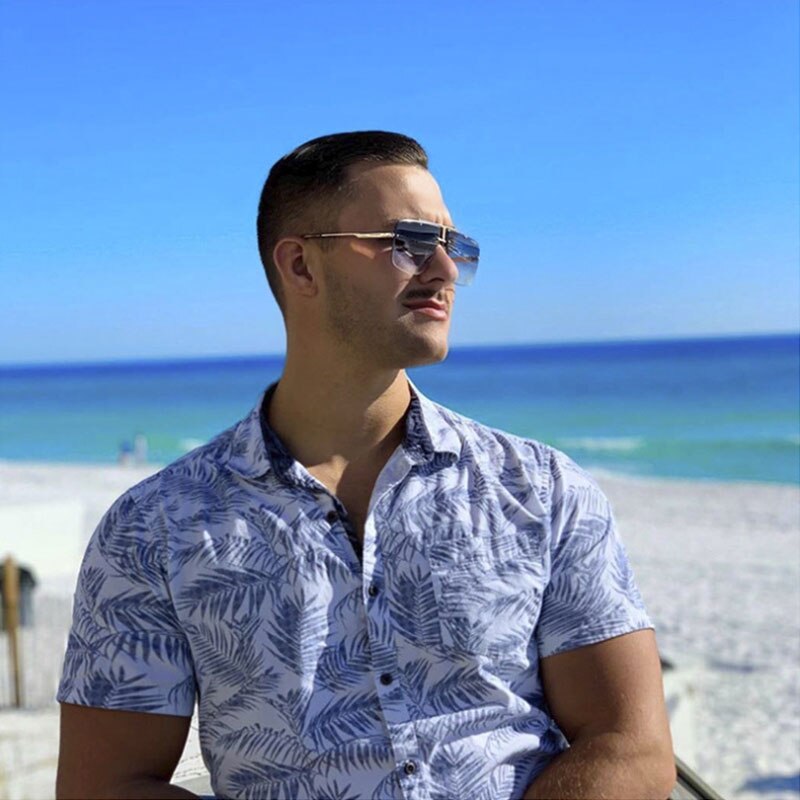 Fashion Frameless Driving Glasses with Summer Gradient