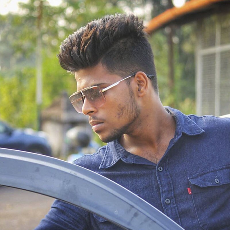 Fashion Frameless Driving Glasses with Summer Gradient