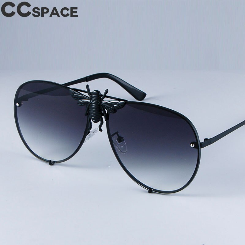 Luxury Metal Big Bee Pilot Sunglasses Gradient Lenses Uv400