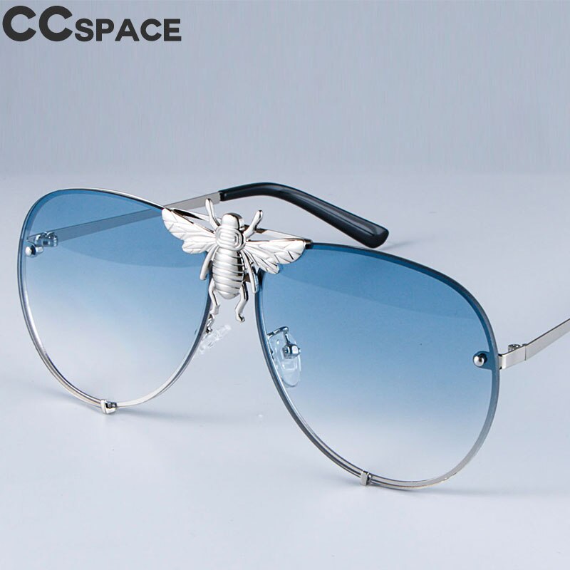 Luxury Metal Big Bee Pilot Sunglasses Gradient Lenses Uv400