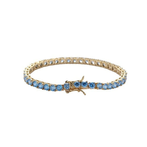 4MM TENNIS BRACELET light Blue stones CZ