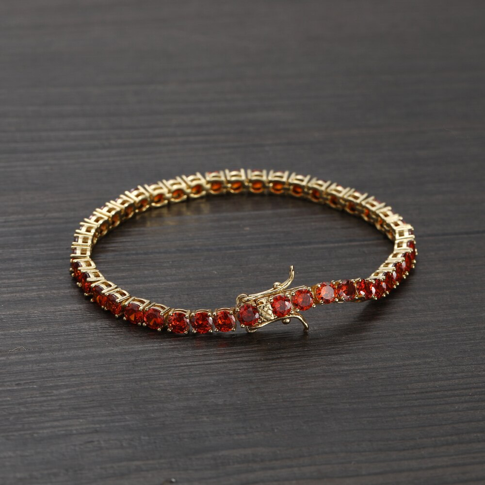 4MM TENNIS BRACELET Ruby Red by TRENDY