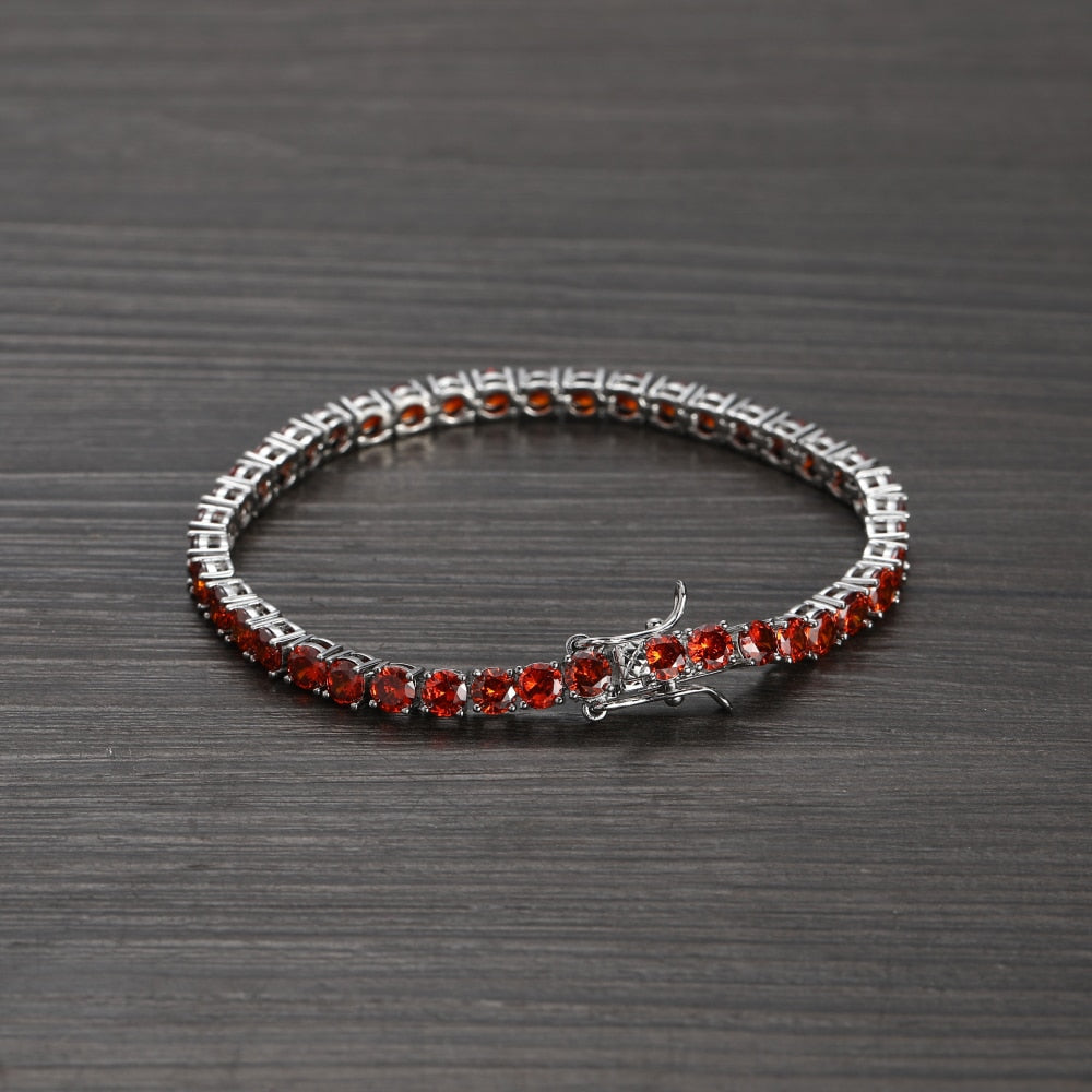 4MM TENNIS BRACELET Ruby Red by TRENDY