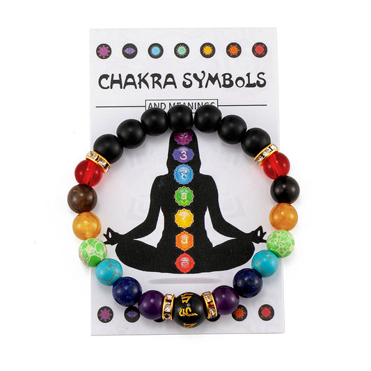 7 Chakra Bracelet With Meaning Cardfor Men Women Natural Crystal