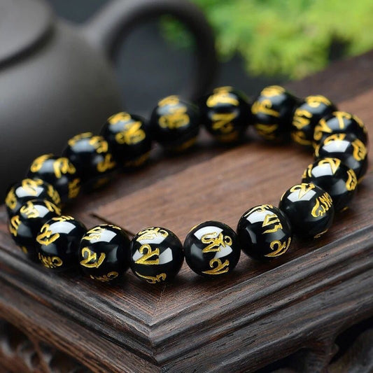 8/10/12/14mm Tibetan Buddhism Six Words Mantra Bracelets