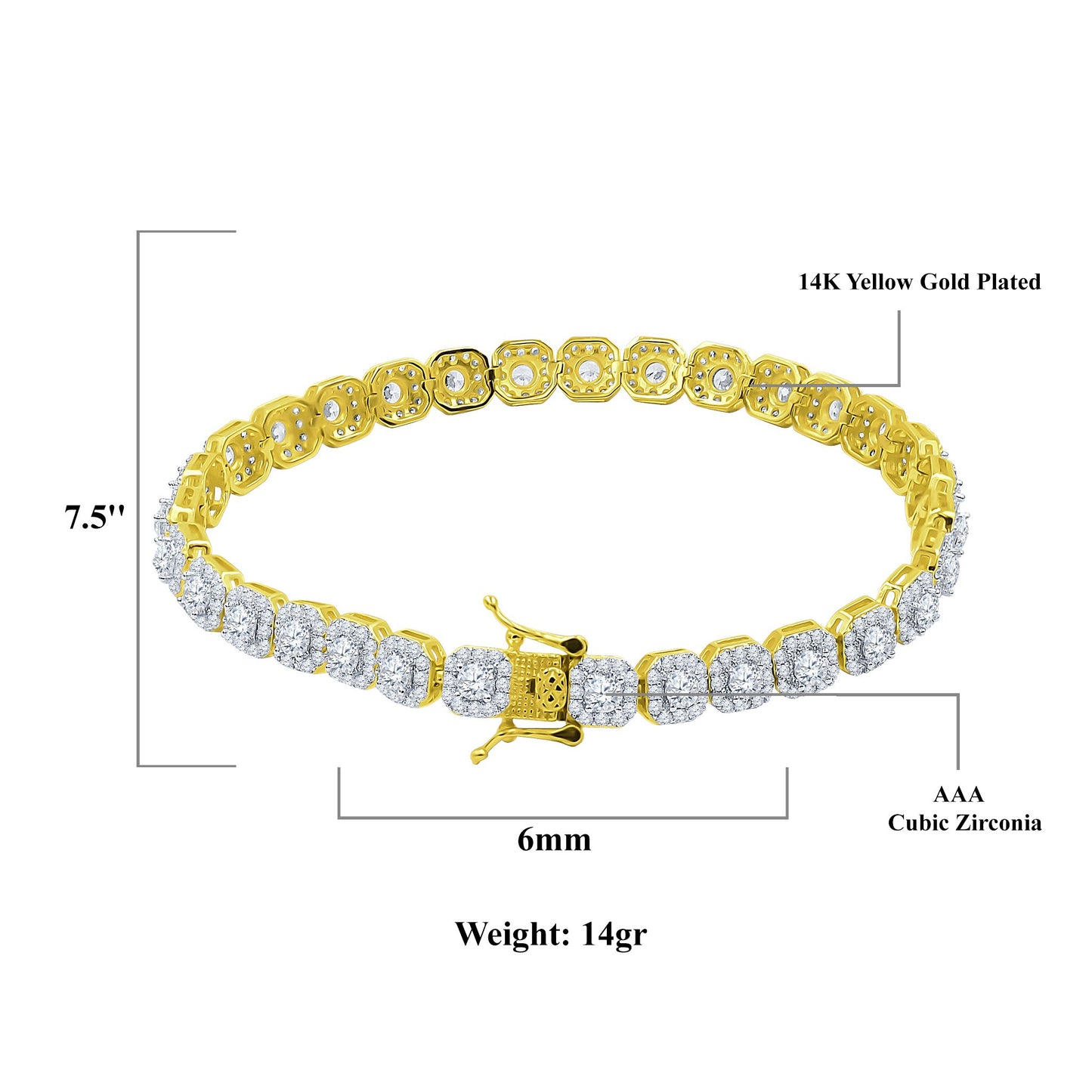 6MM PAVED TENNIS BRACELET AAA CZ 925 SILVER the ICECUBE