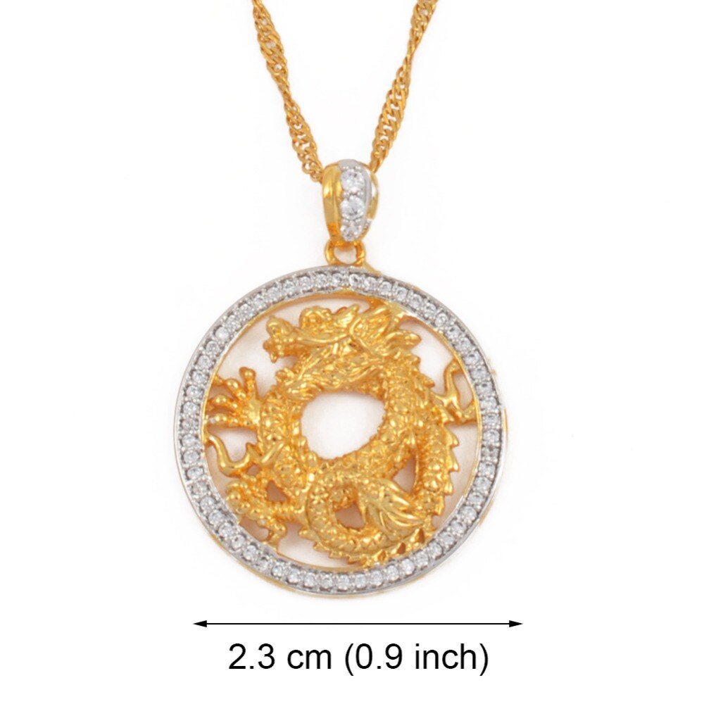 Anniyo Cubic Zirconia Charm Dragon Pendant Necklaces for Women Girls