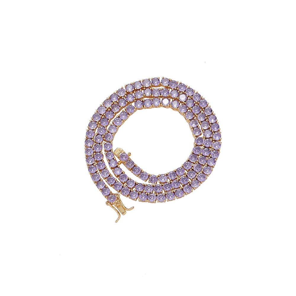 4MM TENNIS CHAIN Light Purple COPPER