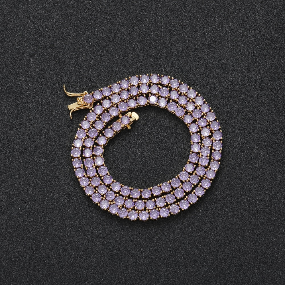 4MM TENNIS CHAIN Light Purple COPPER