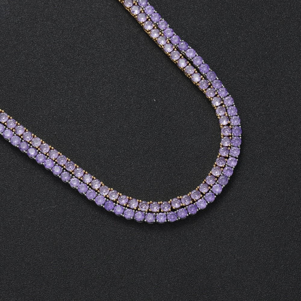 4MM TENNIS CHAIN Light Purple COPPER