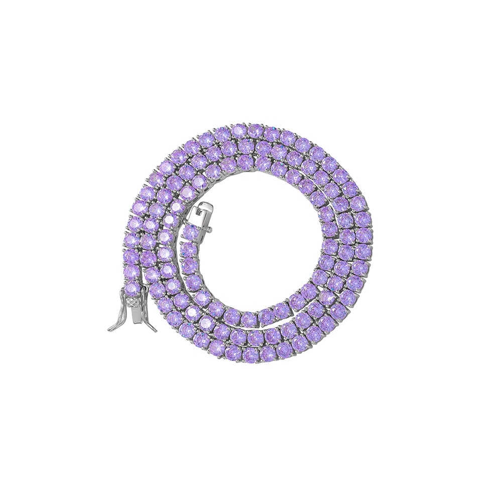 4MM TENNIS CHAIN Light Purple COPPER