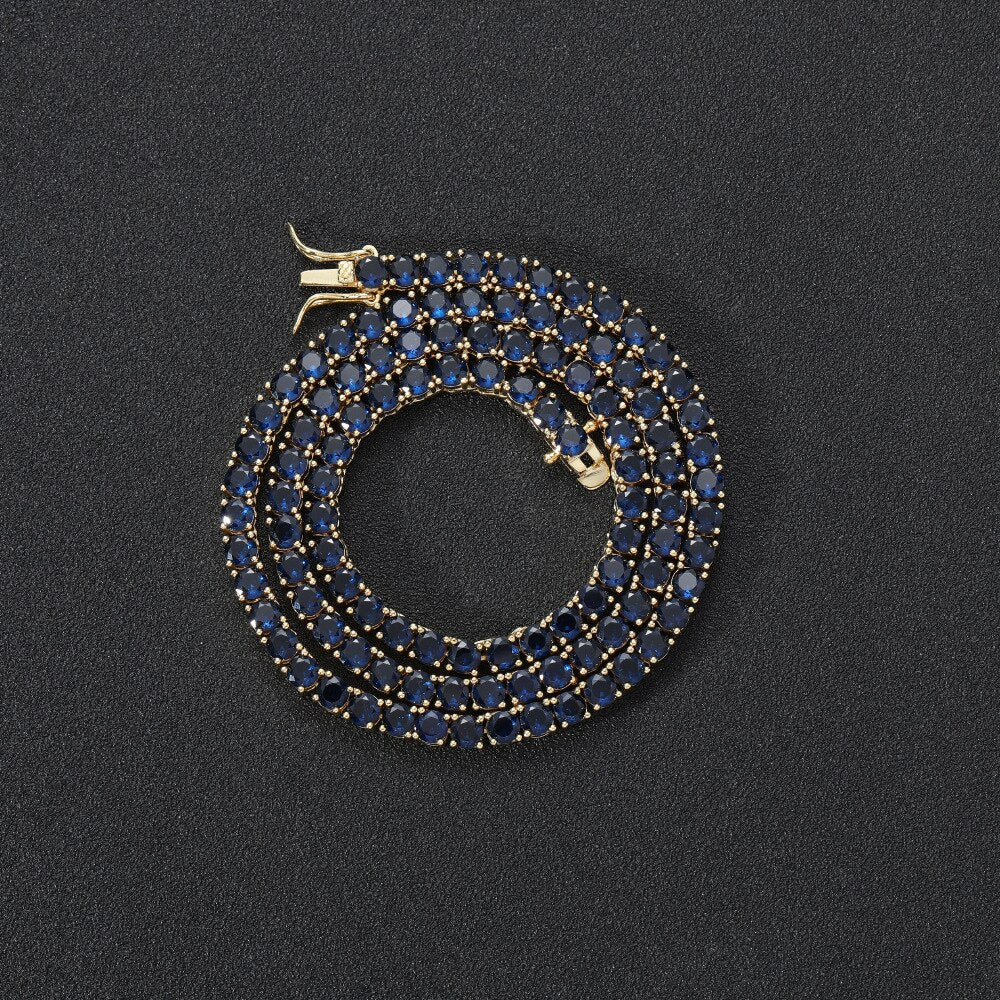 4MM TENNIS CHAIN Dark Blue by SWAYED