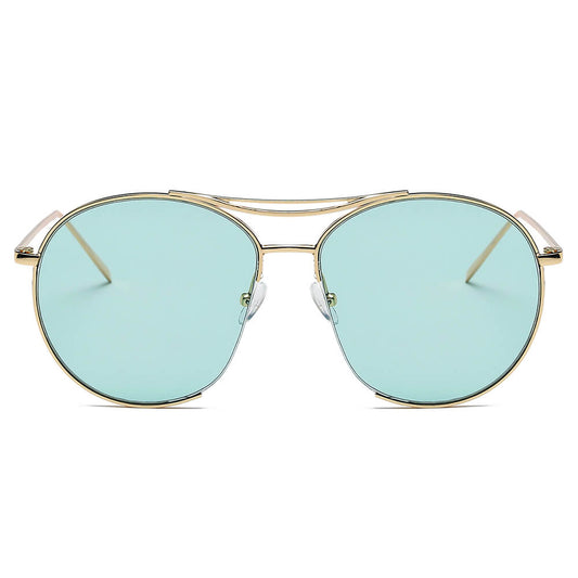 LOUDON | Oversize Tinted Lens Round Aviator Sunglasses