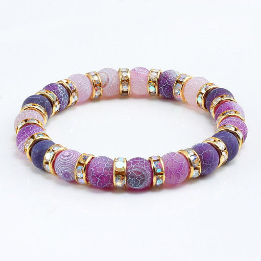 Classic Crystal Beads Natural Stone Bracelet For Women Men Rhinestones