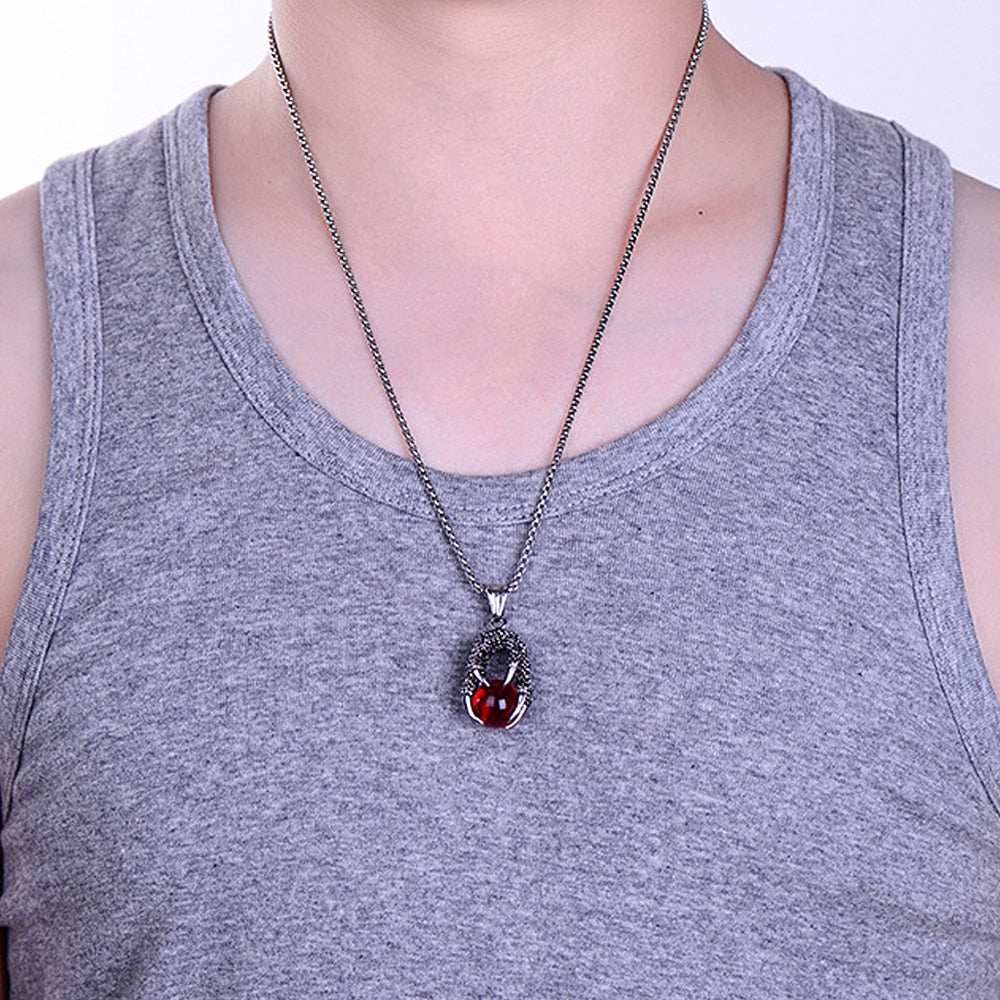 Classic Domineering Dragon Claw Stainless Steel Necklace For Men Punk