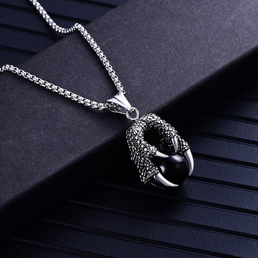 Classic Domineering Dragon Claw Stainless Steel Necklace For Men Punk