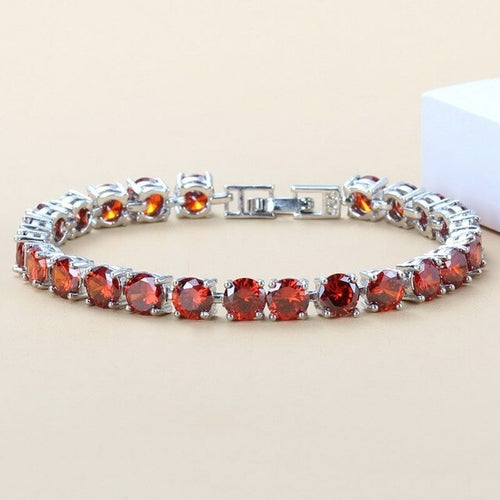 5MM TENNIS BRACELET AAA Ocean Blue (Multiple Colors) CZ 925 SILVER
