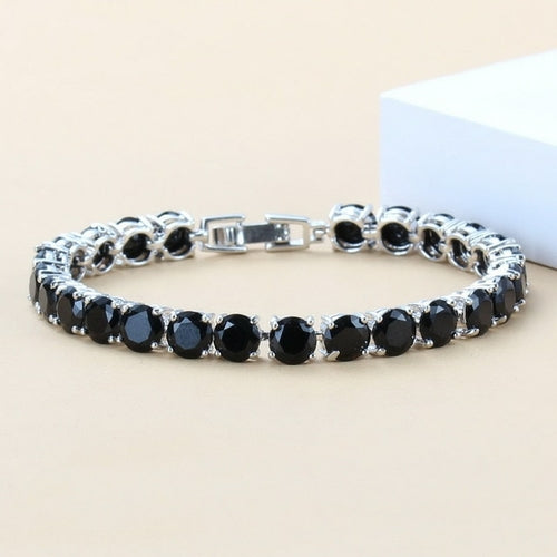 5MM TENNIS BRACELET AAA Ocean Blue (Multiple Colors) CZ 925 SILVER