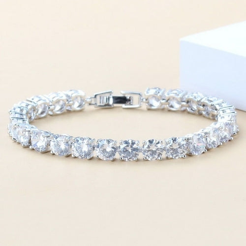 5MM TENNIS BRACELET AAA Ocean Blue (Multiple Colors) CZ 925 SILVER