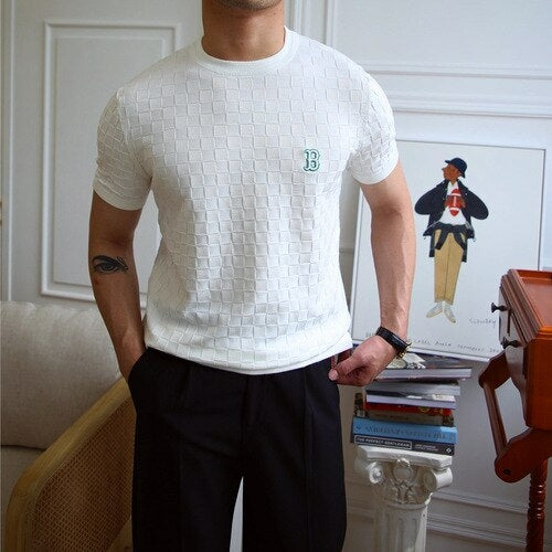 Embroidered "B" Short Sleeve T-Shirt