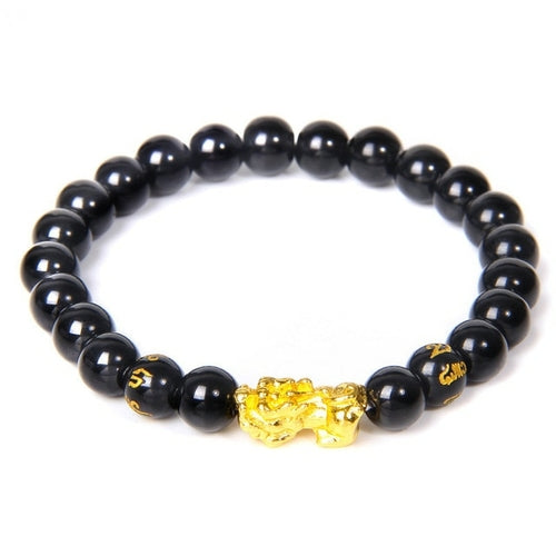 Feng Shui Stone Beads Bracelet Pink Cat Eye Bead Bracelets Pixiu