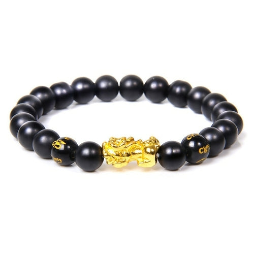 Feng Shui Stone Beads Bracelet Pink Cat Eye Bead Bracelets Pixiu