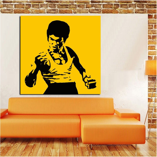 Hd Print Pop Art Famous Bruce Lee Oil Painting On Canvas Art Kungfu