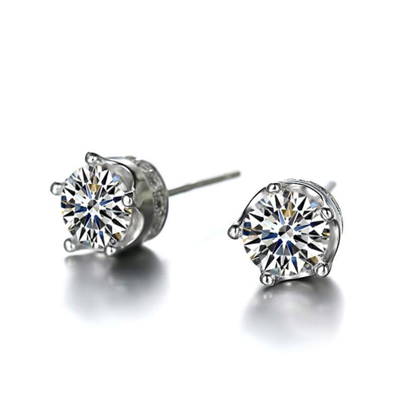Natural Purple Amethyst Stud Earrings For Women Real 925 Sterling