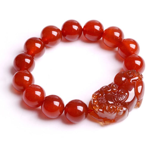 Natural Red Agate 10MM 14MM Round Beads Bracelet For Women Lucky Brave