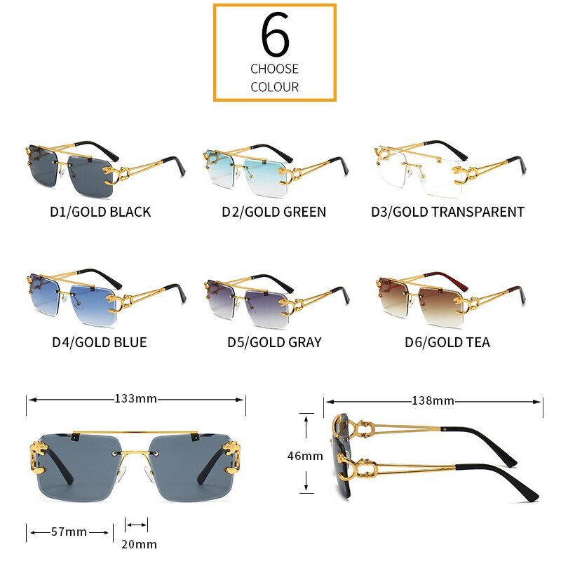 Newest Gradient Sunglasses Fashion Wood and Metal Frameless