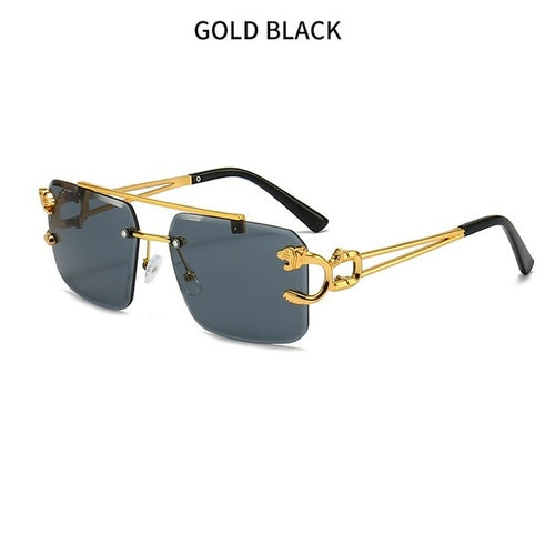 Newest Gradient Sunglasses Fashion Wood and Metal Frameless