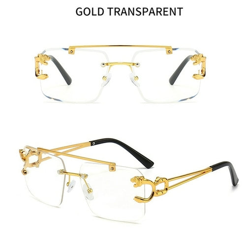 Newest Gradient Sunglasses Fashion Wood and Metal Frameless